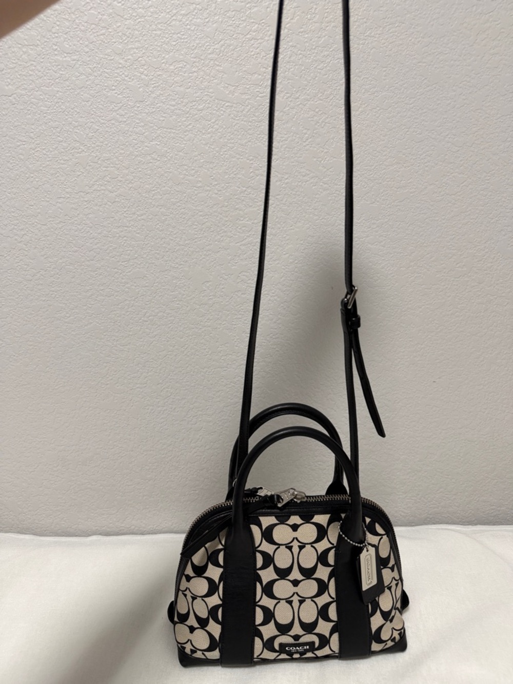 Coach Bleecker Preston Satchel Black and Cream Signature #A1461-30167 - Picture 14 of 16